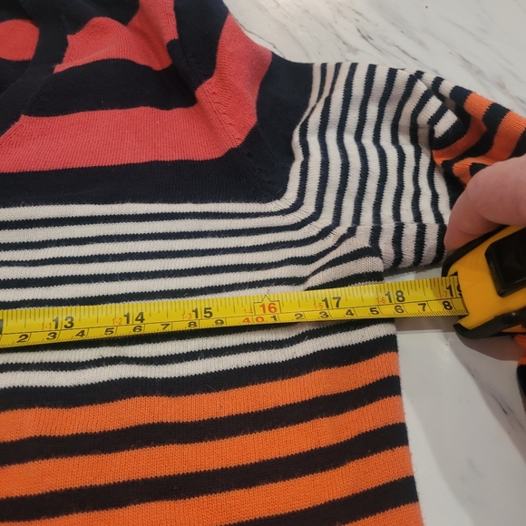 Tommy Hilfiger Pima Cotton Striped V-Neck Sweater Size M - Picture 6 of 8